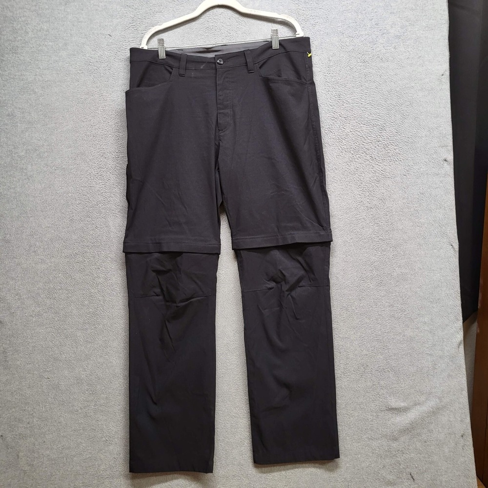 Eddie‎ Bauer Men Pants 36x32 Black Convertible Tech Nylon Outdoor Hiking Utility